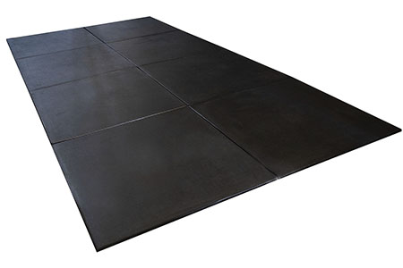 High-density rubber tile 1m x 1m x 15mm for CrossFit, powerlifting and weight zones